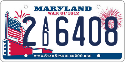 MD license plate 2AD6408