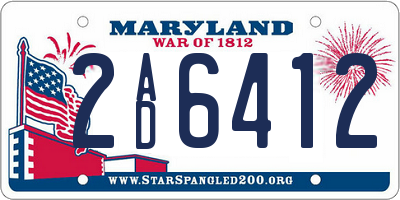 MD license plate 2AD6412