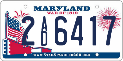 MD license plate 2AD6417