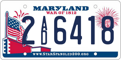MD license plate 2AD6418