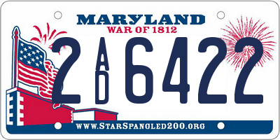 MD license plate 2AD6422