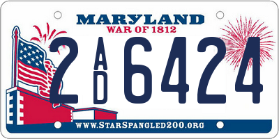 MD license plate 2AD6424
