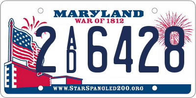 MD license plate 2AD6428