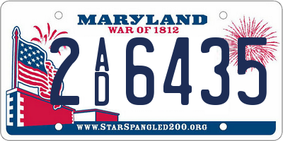 MD license plate 2AD6435