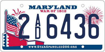 MD license plate 2AD6436