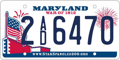 MD license plate 2AD6470