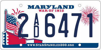 MD license plate 2AD6471