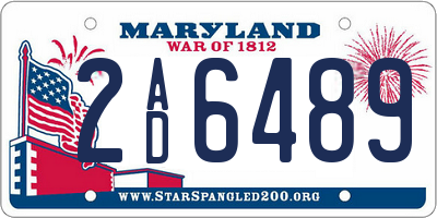 MD license plate 2AD6489
