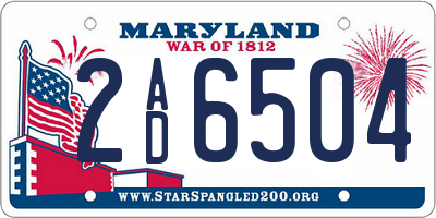 MD license plate 2AD6504