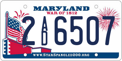 MD license plate 2AD6507