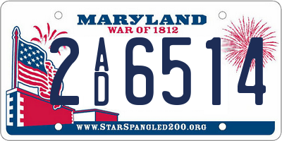 MD license plate 2AD6514