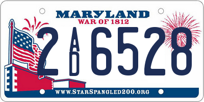 MD license plate 2AD6528