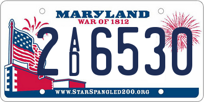 MD license plate 2AD6530