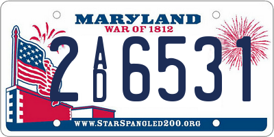 MD license plate 2AD6531