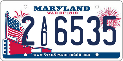 MD license plate 2AD6535