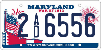 MD license plate 2AD6556