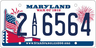 MD license plate 2AD6564