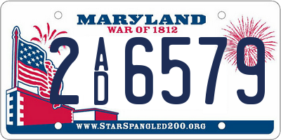 MD license plate 2AD6579
