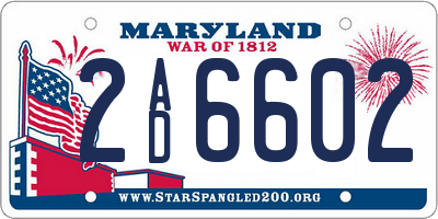 MD license plate 2AD6602