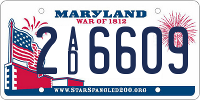 MD license plate 2AD6609
