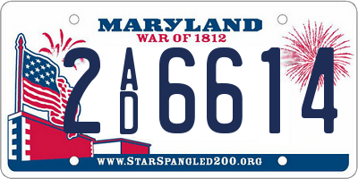 MD license plate 2AD6614