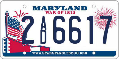 MD license plate 2AD6617