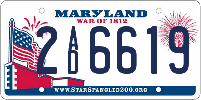 MD license plate 2AD6619