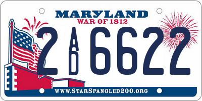 MD license plate 2AD6622