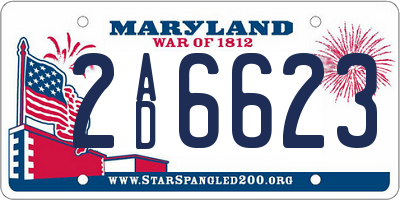 MD license plate 2AD6623