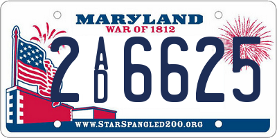 MD license plate 2AD6625