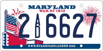 MD license plate 2AD6627