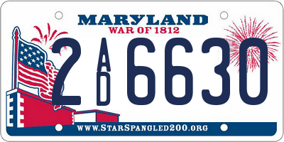MD license plate 2AD6630