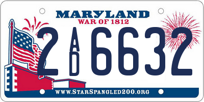 MD license plate 2AD6632