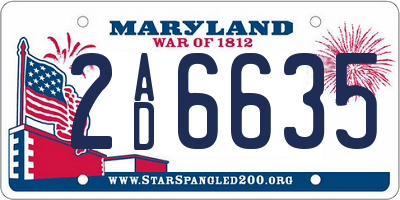MD license plate 2AD6635