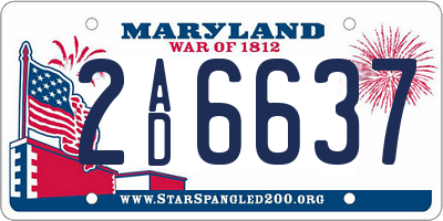 MD license plate 2AD6637