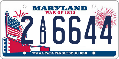 MD license plate 2AD6644