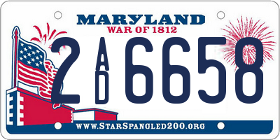 MD license plate 2AD6658