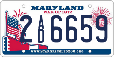 MD license plate 2AD6659
