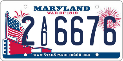 MD license plate 2AD6676