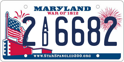 MD license plate 2AD6682