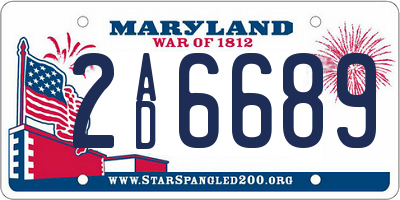 MD license plate 2AD6689
