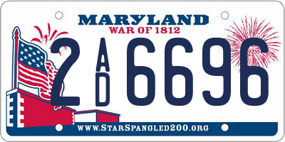 MD license plate 2AD6696