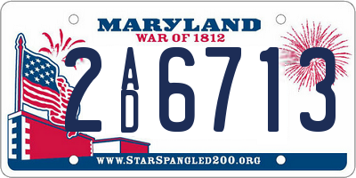 MD license plate 2AD6713