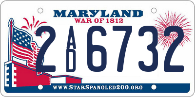 MD license plate 2AD6732