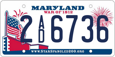 MD license plate 2AD6736