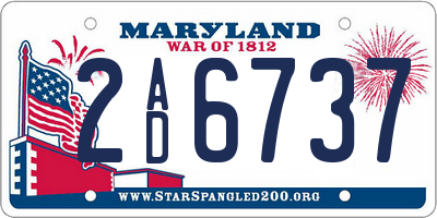 MD license plate 2AD6737