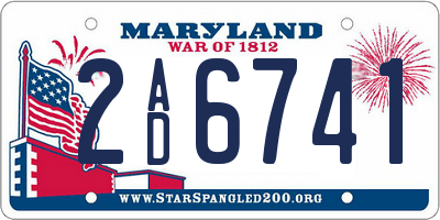 MD license plate 2AD6741