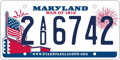 MD license plate 2AD6742