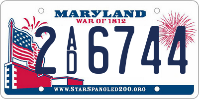 MD license plate 2AD6744