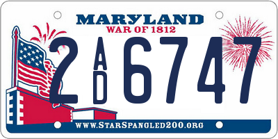 MD license plate 2AD6747